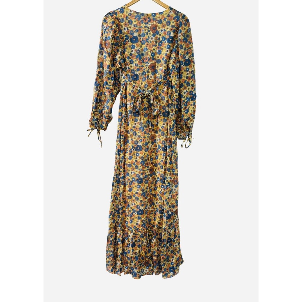 ANTIK BATIK Paolina Gathered Floral Cotton Long Sleeve Maxi Dress Size Small - Picture 6 of 8